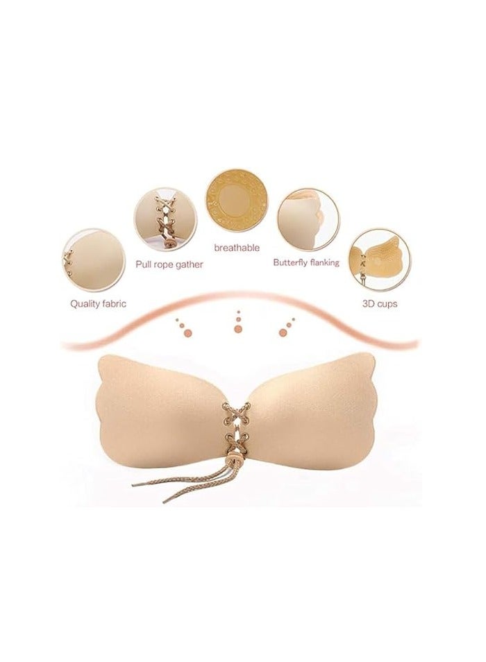 Beige Strapless Butterfly Silicone Bra - Light, feminine, and stays on with confidence!  - Image 4
