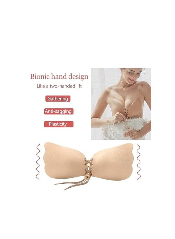 Beige Strapless Butterfly Silicone Bra - Light, feminine, and stays on with confidence!  - Image 5