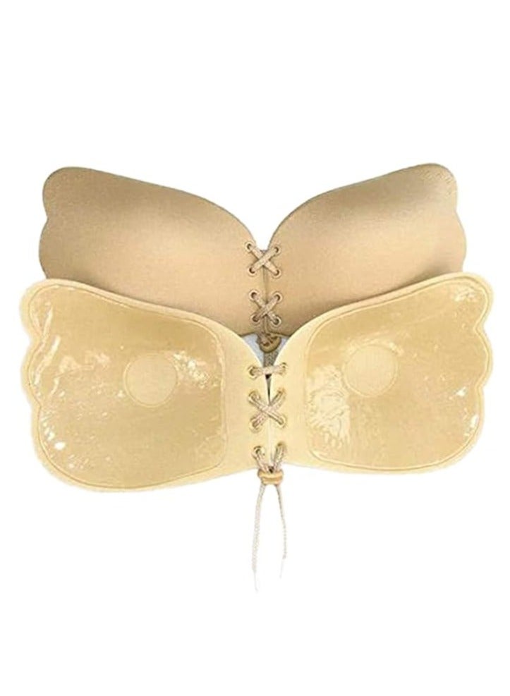 Beige Strapless Butterfly Silicone Bra - Light, feminine, and stays on with confidence!  - Image 2