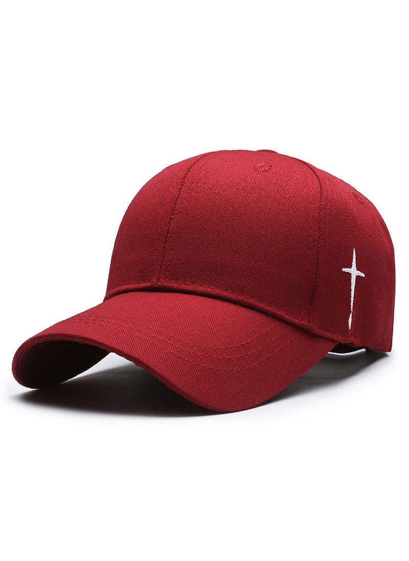 Generic Unisex Cotton Baseball Cap Embroidered Comfort Fit Red  - Image 1