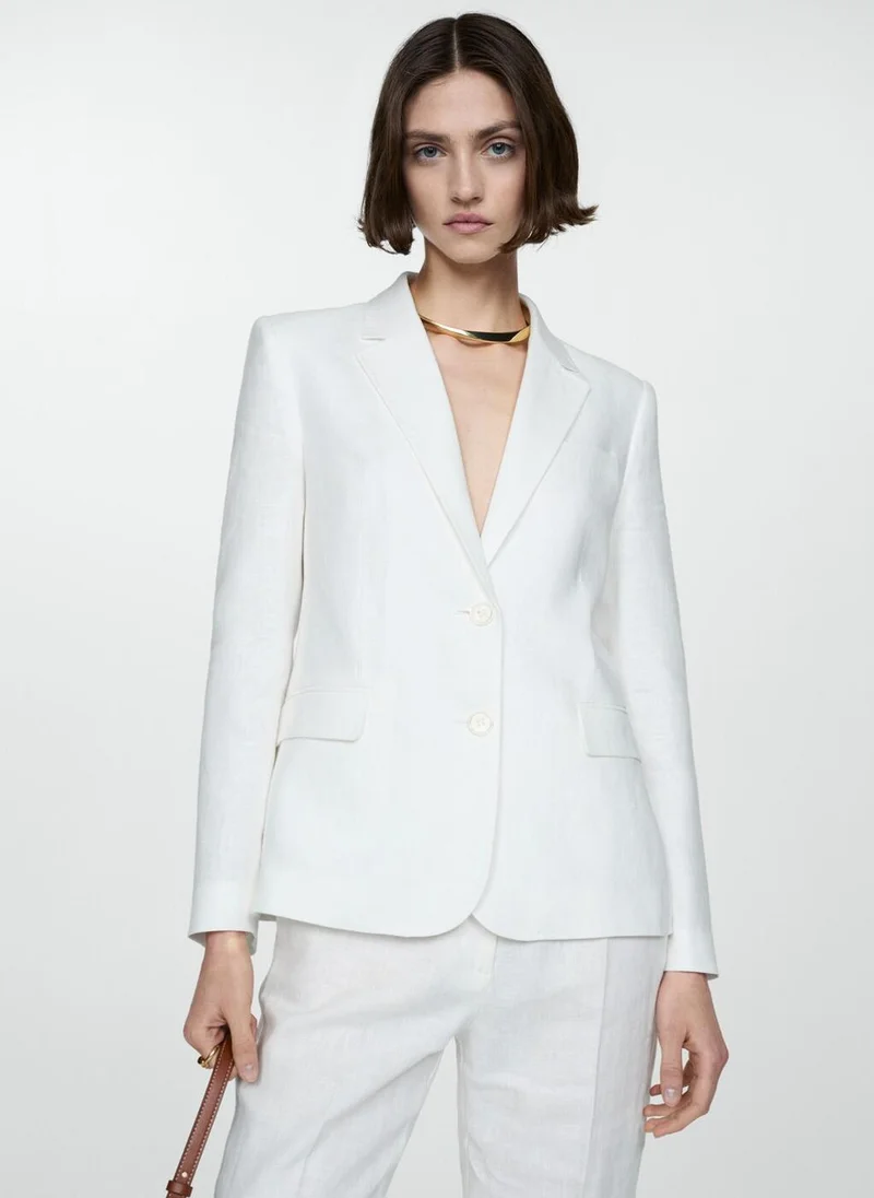MANGO Linen Suit Jacket
