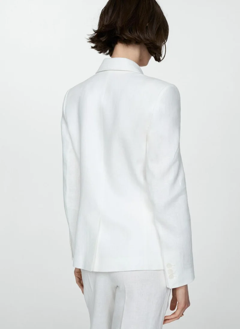 MANGO Linen Suit Jacket
