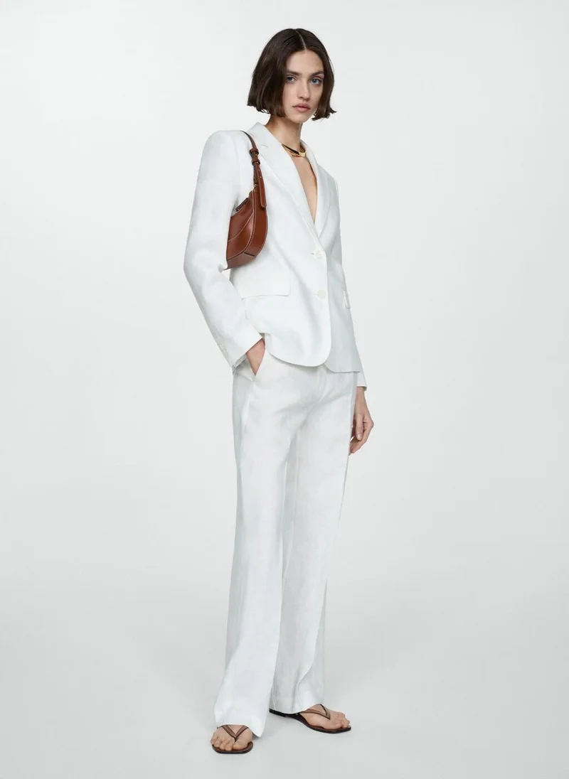 MANGO Linen Suit Jacket
