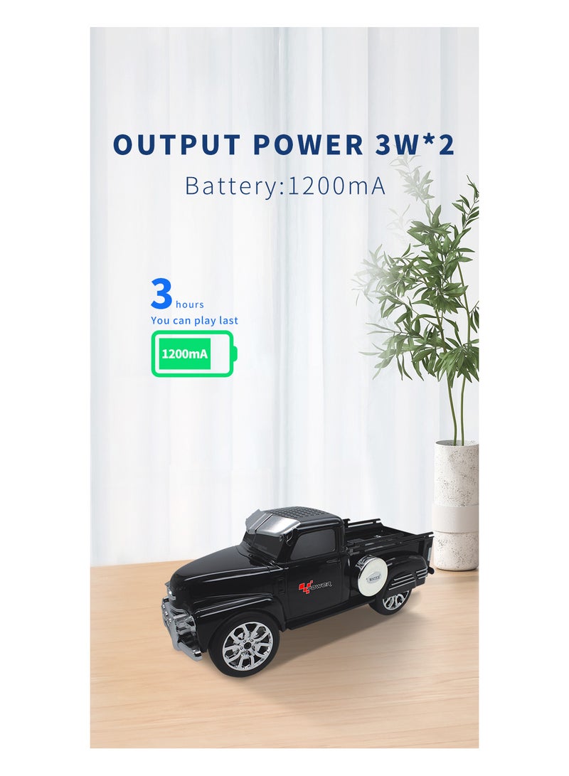 WSTER WS-558BT Car Shape Pickup Truck Bluetooth Speaker with TF USB FM AUX Handsfree LED Light Multicolor - Image 2