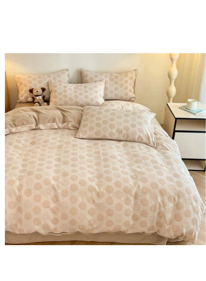 Fitted Sheet Style — ﻿ Carved Velvet Cloth Embroidered Wide Edge Milk Velvet Four Piece Bedding Set  - Image 2