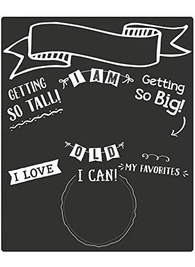 pearhead Pearhead All About Baby Milestone Photo Sharing Monthly Chalkboard Baby Photo Prop Black  - Image 4