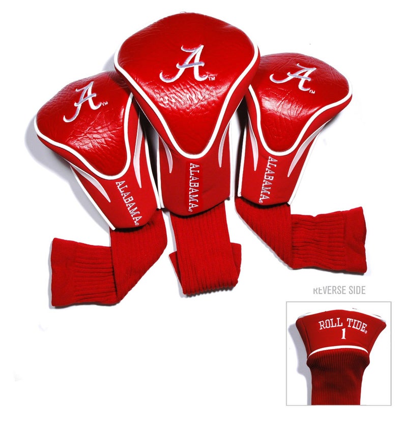 Team Golf NCAA Alabama Crimson Tide Contour Golf Club Headcovers (3 Count) Numbered 1, 3, & X, Fits Oversized Drivers, Utility, Rescue & Fairway Clubs, Velour lined for Extra Club Protection - Image 4