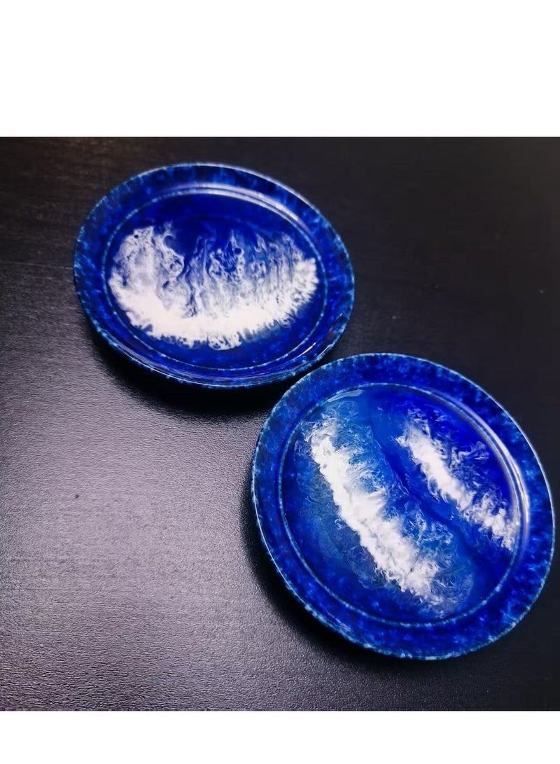 handmade Ocean Wave Resin Coaster: Handmade Coastal Decor Drink Mat coffee coaster - Image 3