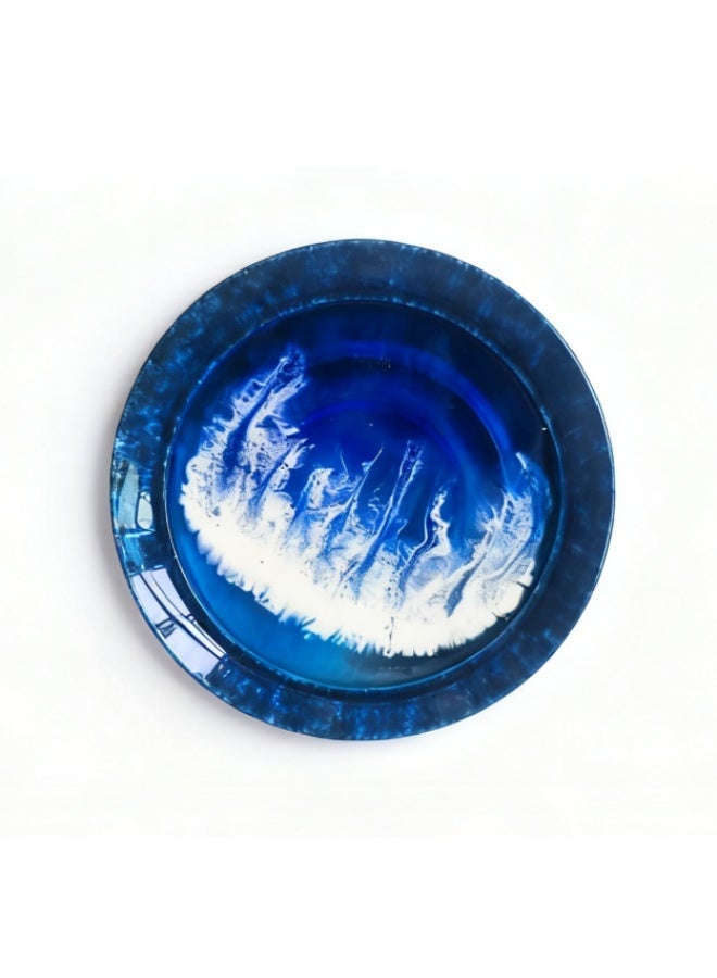 handmade Ocean Wave Resin Coaster: Handmade Coastal Decor Drink Mat coffee coaster - Image 2