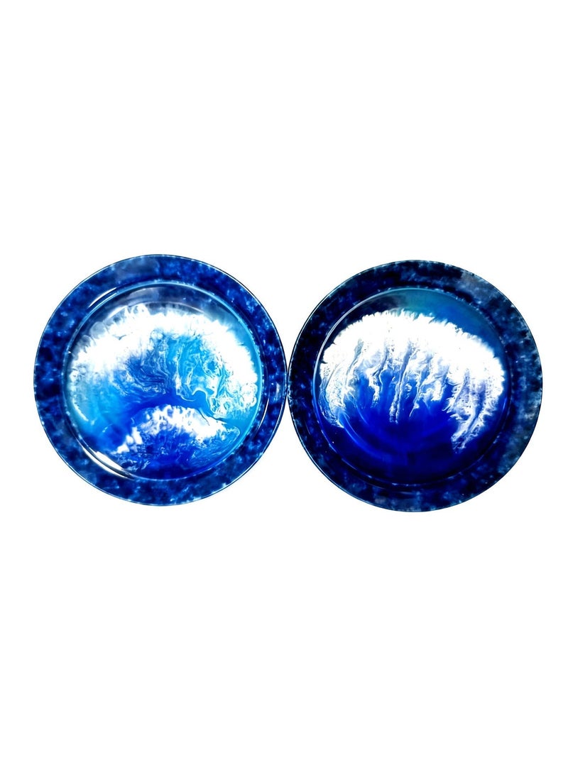 handmade Ocean Wave Resin Coaster: Handmade Coastal Decor Drink Mat coffee coaster - Image 4