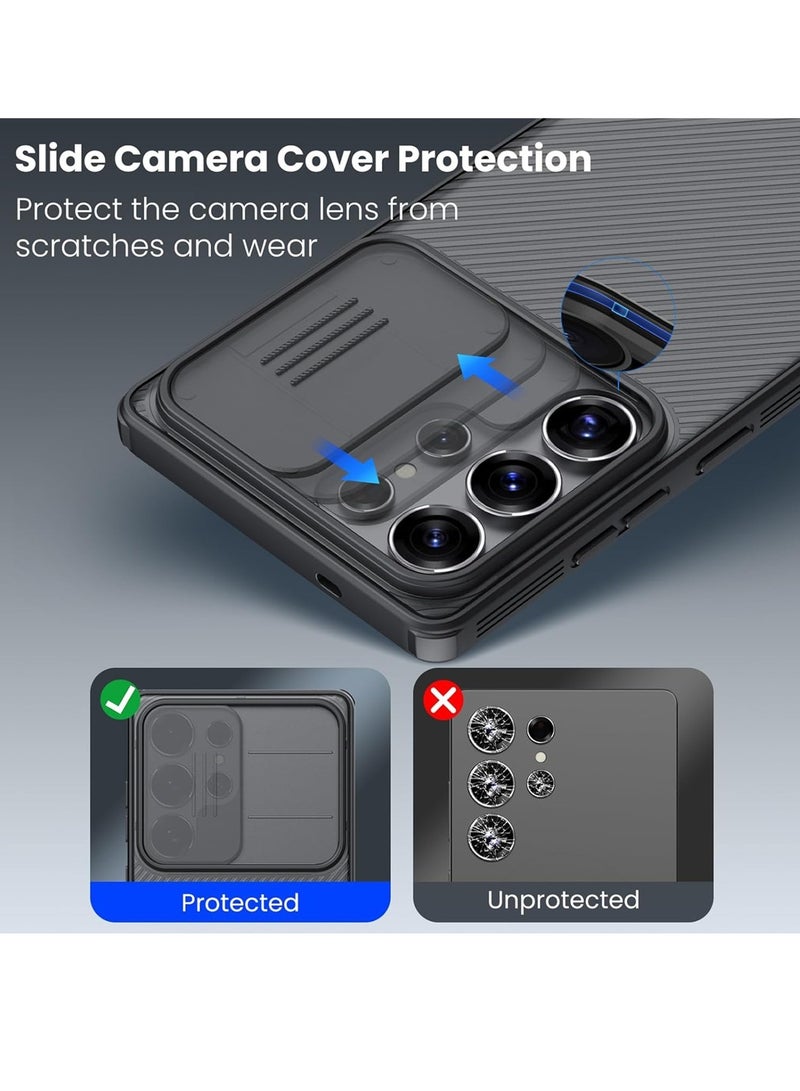 Adando for Samsung Galaxy S26 Ultra Case with Slide Camera Cover, Slim Fit Thin Polycarbonate Protective Shockproof Cover with Slide Camera Cover, Upgraded Cover for Galaxy S26 Ultra (Clear Black) - Image 2