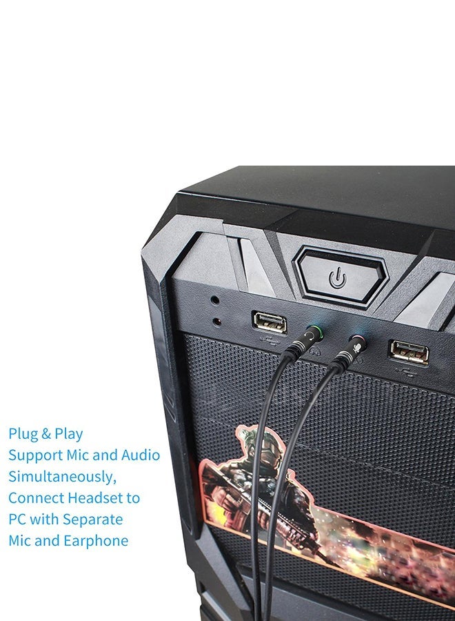3.5mm أنثى إلى مزدوج 3.5mm ذكر الصوت الفاصل كابل أسود محول الصوت العالمي - Image 5