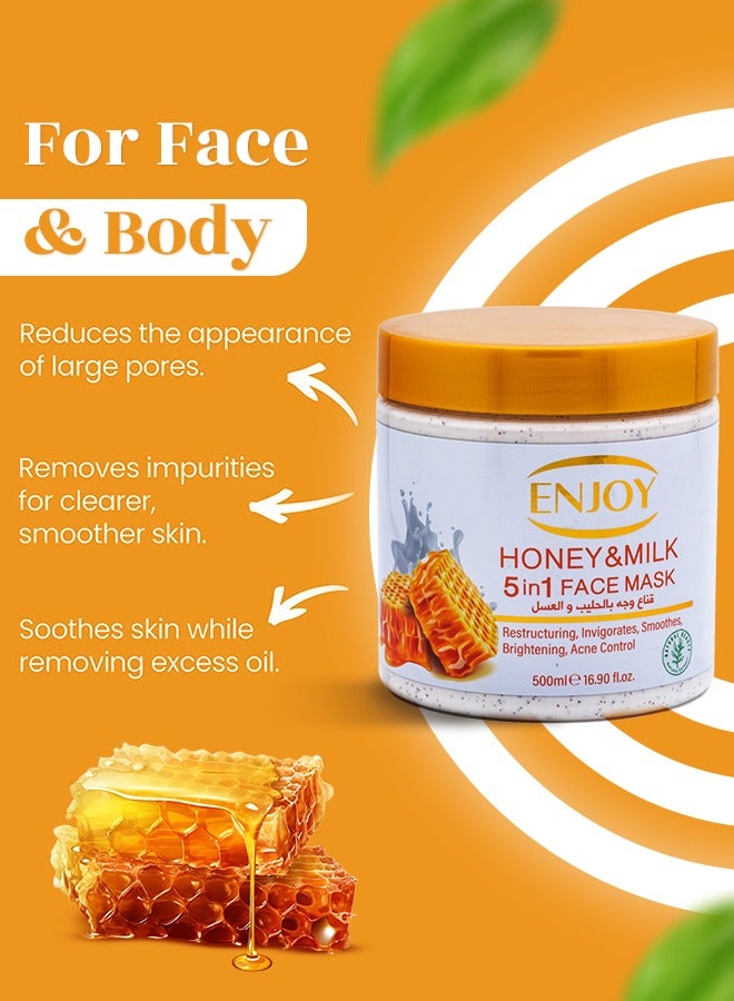 ENJOY Face & Body 5-in-1 Whitening Mask – Honey & Milk | Deep Nourishment & Brightening - Image 2