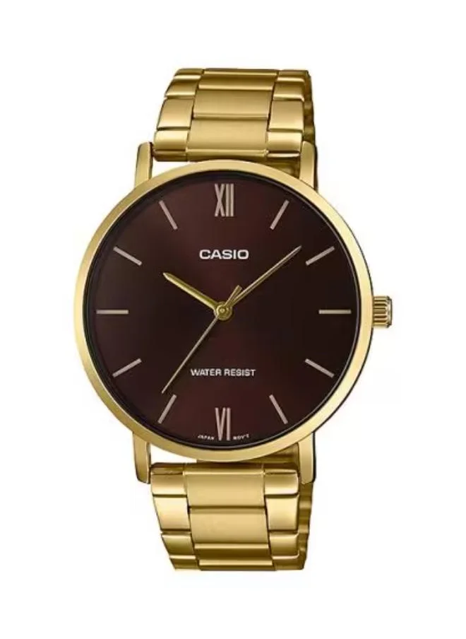 CASIO Men's Analog Display Watch With Gold Stainless Steel Strap - MTP-VT01G-5BUDF