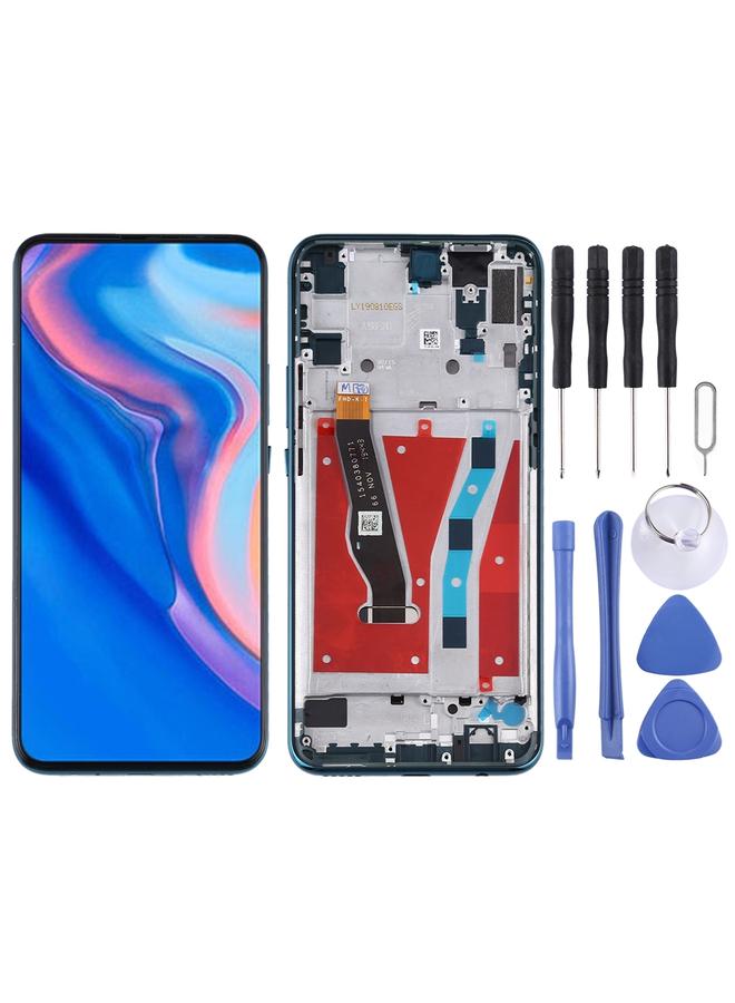 إيروريكس شاشة LCD بديلة لهاتف Honor 9X Global مع محول رقمي كامل مع إطار باللون الأخضر - Image 1