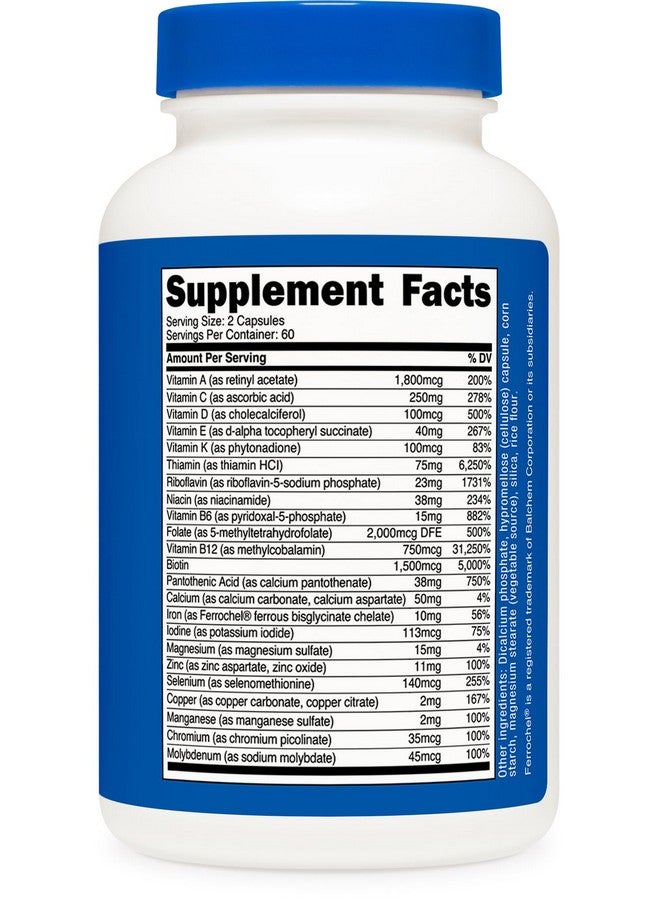 Nutricost Methylated Multivitamin 120 Capsules, 60 Servings - 23 Vitamin & Minerals Per Serving - Image 5