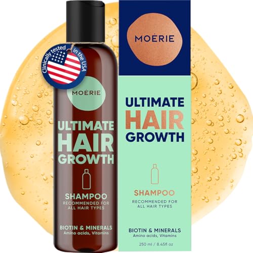 Moerie Ultimate Hair Growth Shampoo  For Longer Thicker Fuller Hair  Vegan Friendly Volumizing Hair Products  Paraben  Silicone Free  All Hair Types  Reverse Hair Loss  845 fl oz 250ml