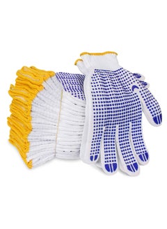 Y&D 12 Pairs Working Gloves For Men Women Winter Dots Flip Resistant Grip Repairing Builder Construction Gardening Housework Skincare Stretchy Durable Warehouse Worker  - Image 1