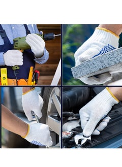 Y&D 12 Pairs Working Gloves For Men Women Winter Dots Flip Resistant Grip Repairing Builder Construction Gardening Housework Skincare Stretchy Durable Warehouse Worker  - Image 3