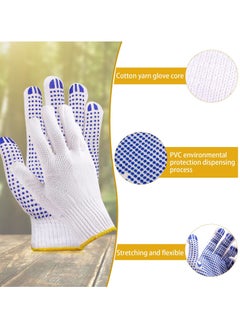 Y&D 12 Pairs Working Gloves For Men Women Winter Dots Flip Resistant Grip Repairing Builder Construction Gardening Housework Skincare Stretchy Durable Warehouse Worker  - Image 2