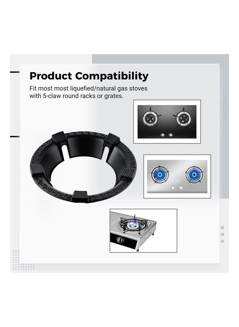 Cast Iron Wok Support Ring Universal Non-Slip Carbon Steel Wok Pan Windproof Gather Fire Cast Iron Burner Ring for Gas Stove Rack Pot Pan Holder Energy-Saving Wok Stand 5-Claw Racks or Grate  - Image 3