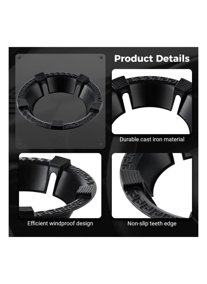 Cast Iron Wok Support Ring Universal Non-Slip Carbon Steel Wok Pan Windproof Gather Fire Cast Iron Burner Ring for Gas Stove Rack Pot Pan Holder Energy-Saving Wok Stand 5-Claw Racks or Grate  - Image 4