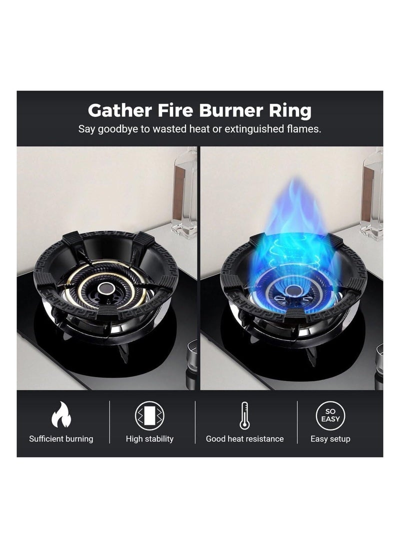 Cast Iron Wok Support Ring Universal Non-Slip Carbon Steel Wok Pan Windproof Gather Fire Cast Iron Burner Ring for Gas Stove Rack Pot Pan Holder Energy-Saving Wok Stand 5-Claw Racks or Grate  - Image 2