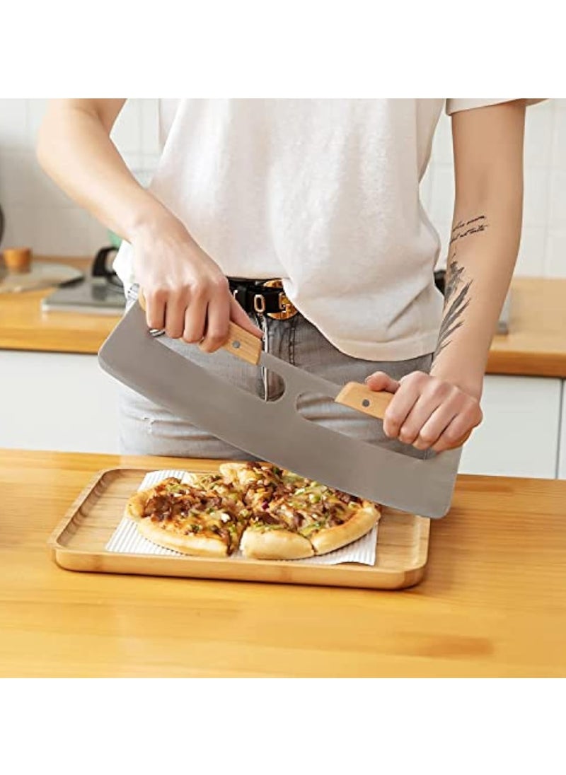 Arabest Non-Stick Pizza Cutter,Pizza Cutter Rocker with Wooden Handles and Protective Cover,Dishwasher Safe, Sharp Stainless Steel Pizza Slicer Wheel, Big Pizza Knife Cutters for Kitchen Tool  - Image 5