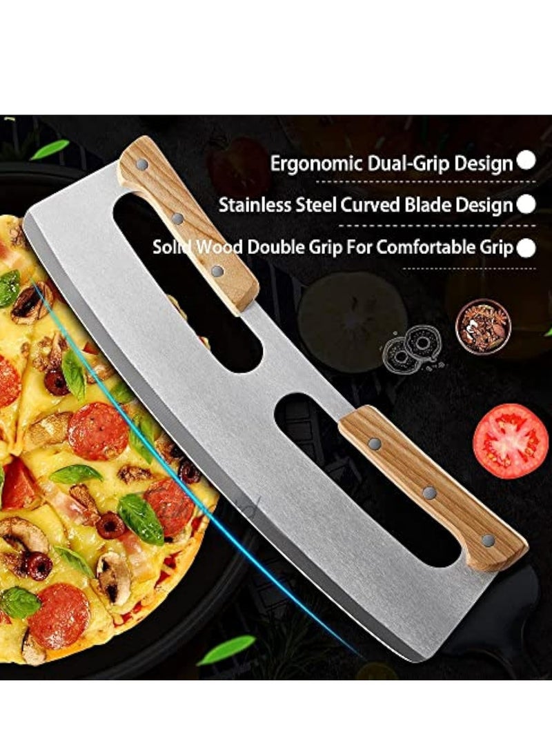 Arabest Non-Stick Pizza Cutter,Pizza Cutter Rocker with Wooden Handles and Protective Cover,Dishwasher Safe, Sharp Stainless Steel Pizza Slicer Wheel, Big Pizza Knife Cutters for Kitchen Tool  - Image 4