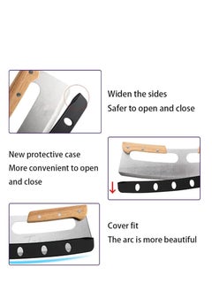 Arabest Non-Stick Pizza Cutter,Pizza Cutter Rocker with Wooden Handles and Protective Cover,Dishwasher Safe, Sharp Stainless Steel Pizza Slicer Wheel, Big Pizza Knife Cutters for Kitchen Tool  - Image 2
