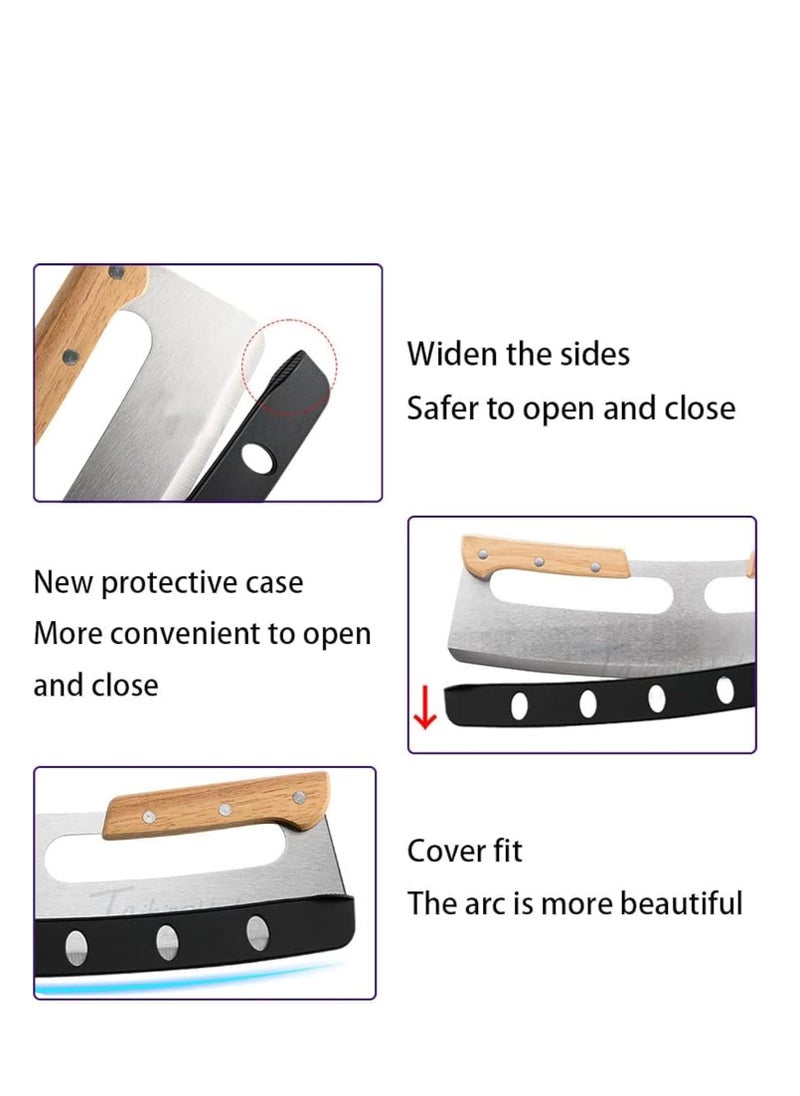 Arabest Non-Stick Pizza Cutter,Pizza Cutter Rocker with Wooden Handles and Protective Cover,Dishwasher Safe, Sharp Stainless Steel Pizza Slicer Wheel, Big Pizza Knife Cutters for Kitchen Tool  - Image 2
