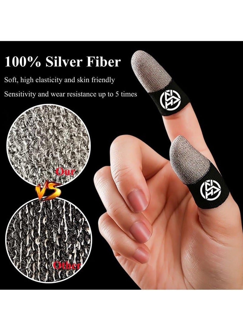 8PCS Mobile Game Touch Screen Finger Sleeve Super Highly Sensitive Feelers Smooth Operation Sweat Absorbing Odorless, Breathable Seamless Finger Sleeve for Much Games Play, for Mobile Phone/iPad Tablet - Image 2