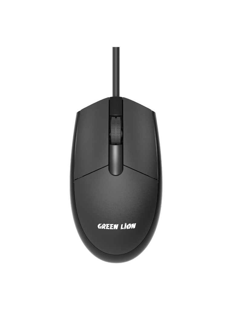 GREEN LION Wired Keyboard and Mouse 1000 dpi / Durable Build / Elegant Design / Wide Compatibility / Non-Slip Base / 8 million Times Keystroke Life / 1.5 Meters Wire - Black  - Image 3