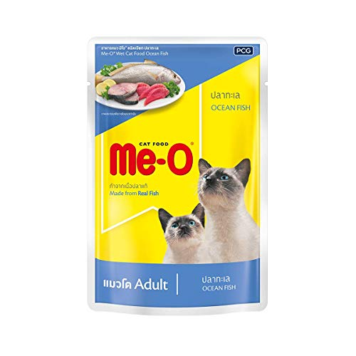 ME-O Wet Pouch Adult CAT Food Ocean Fish Flavour 80 G Pack of 12, 960g - Image 1