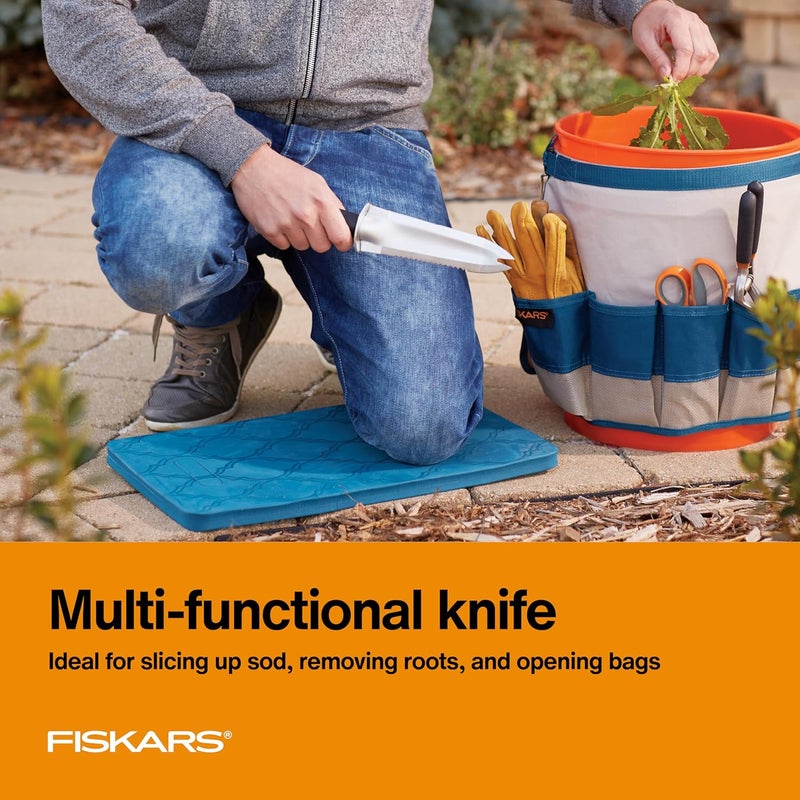 Fiskars سكين حديقة من الفولاذ، أداة متعددة الاستخدامات لسحب الأعشاب الضارة للزراعة، وإزالة الأعشاب، والحفر، وزراعة النباتات مع ثقب للتعليق - Image 3