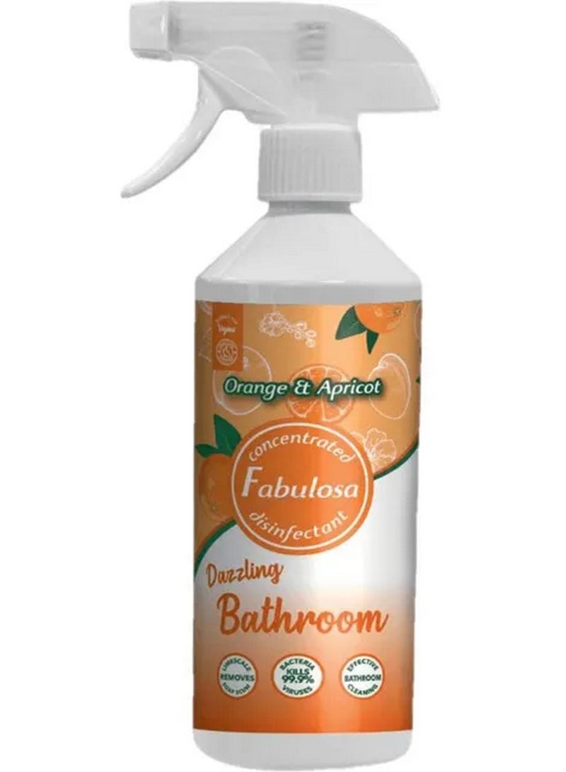 Fabulosa Dazzling Bathroom Antibacterial Spray Concentrated Disinfectant Orange & Apricot 500 ML - Image 1