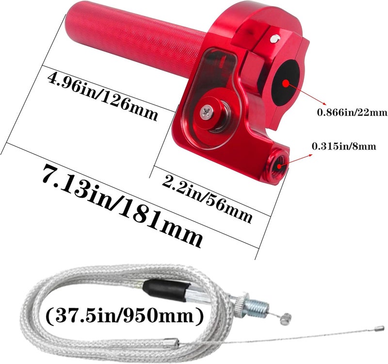 VUOZIP 22mm CNC Aluminum Quick Twister Throttle Grip - Image 5