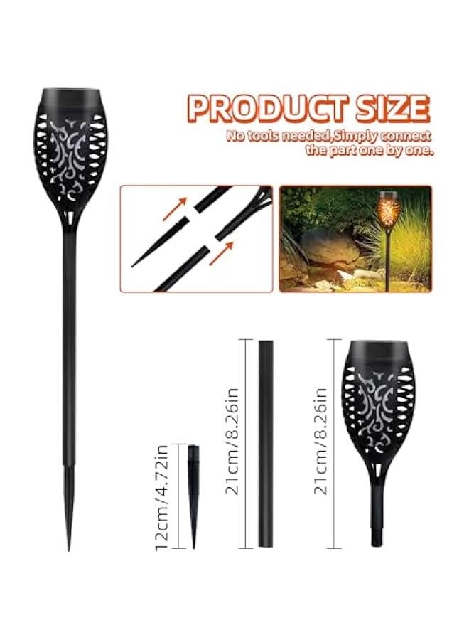 Solar Lights Outdoor Garden, 6 Pack Solar Flickering Dancing Flame Lights, 53 CM Tall Waterproof Solar Torch Lights Landscape Lighting for Garden Patio Pathways Lawn Yard Decoration - Image 3