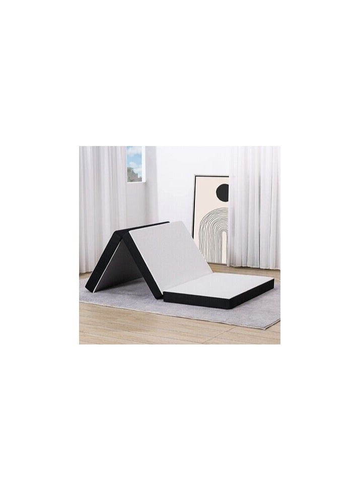 Comfy مرتبة طبية قابلة للطي مريحة بيضاء 180 × 90 × 10 سم مصنوعة من القماش مع حافة سوداء - Image 5