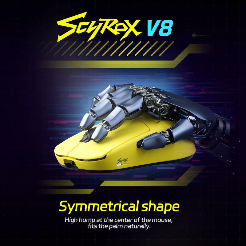 Scyrox V8 Gaming Mouse, 8K Polling, Pixart 3950 Sensor, Kailh Optical Switch, White - Image 3