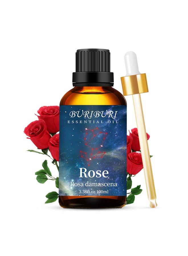 BURIBURI Rose Essential Oil 100ML Gifts Set 100% Pure Natural Undiluted Aromatherapy Rose Oil 3.38fl.oz for Soap, Candle Making, Massage, Diffuser, Humidifier - Image 3