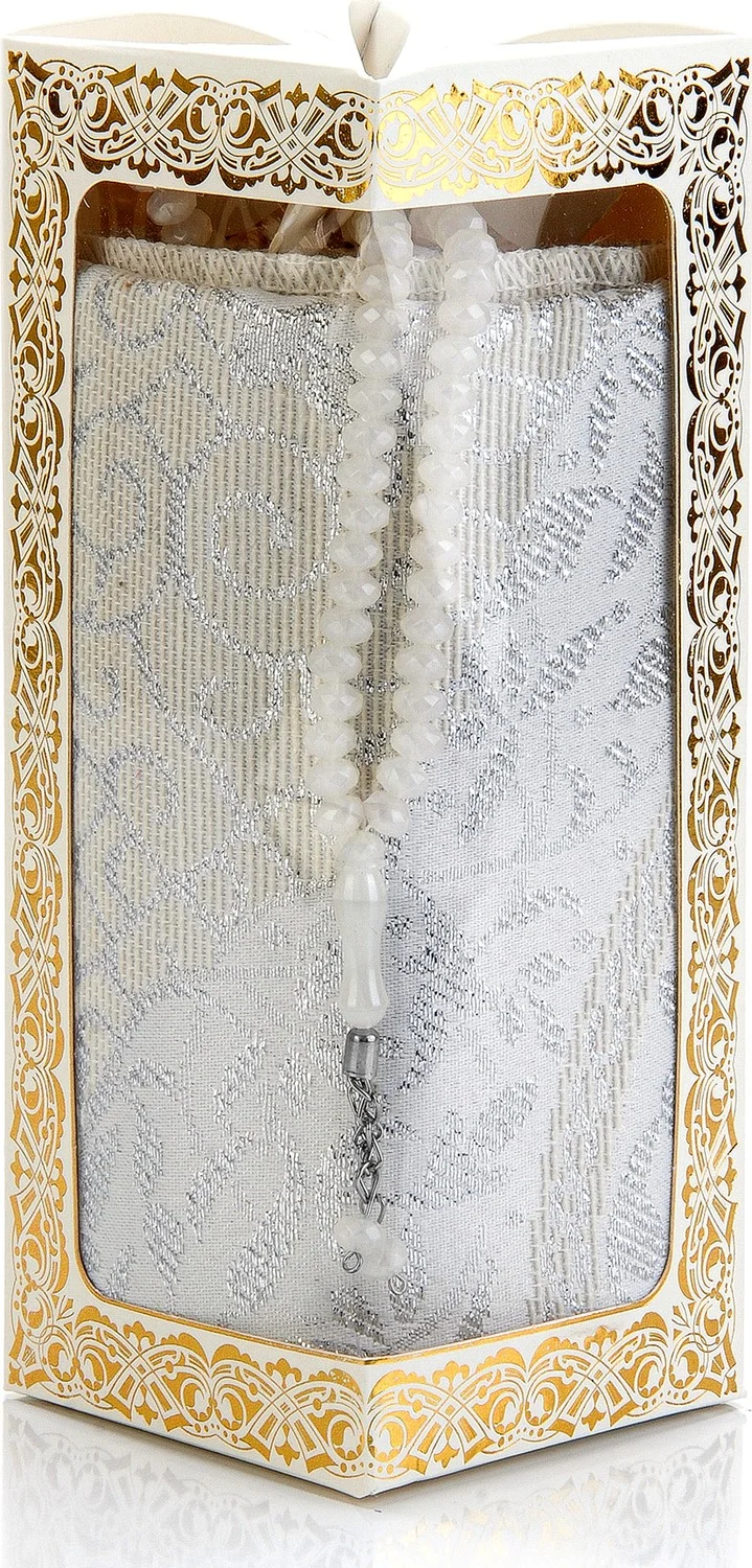 ايهفان Ihvan Special Gift Boxed Prayer Mat and Rosary Set White