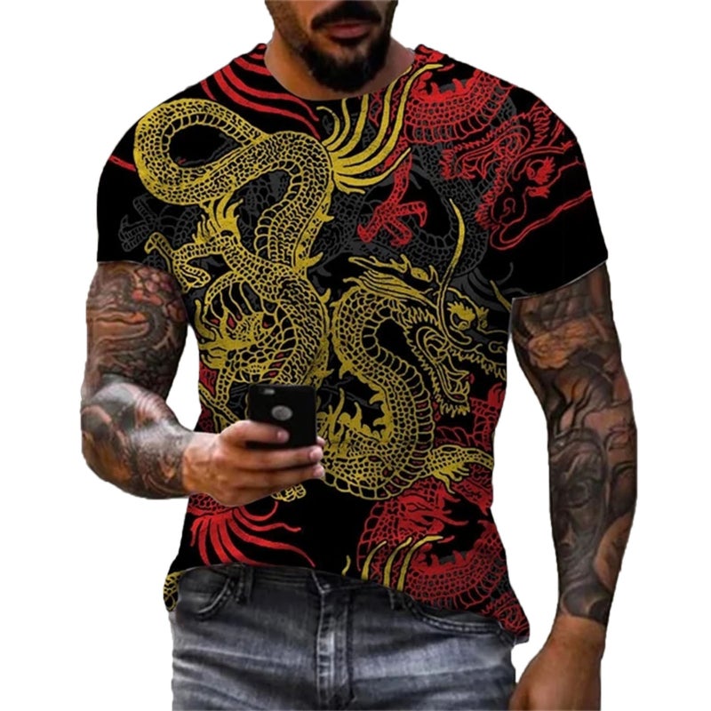 Men'S T-Shirt 3D Animal Printing Round Neck Short Sleeve T-Shirt - Image 1