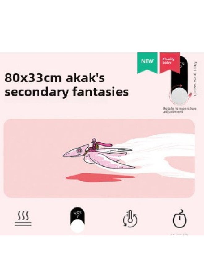 Generic Half Creative Warm Table Mat Heating Mouse Mat Table Mat Office Warm Hand Warm Winter Super Multi-functional Heating-Color:Digital-Azak-Pink  - Image 1