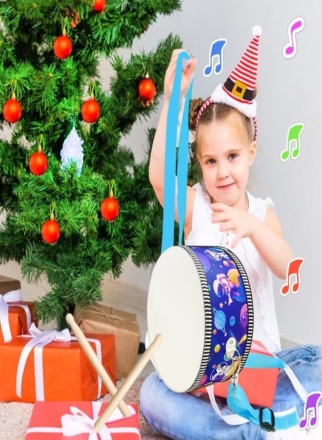 Blvochnnt Kid Drum Set,8 Inch Wooden Drum Toys,Sensory Educational Musical Instrument Toy with Adjustable Strap,2 Drumsticks for Toddler,Baby Girls Boys, Astronauts Animals Dinosaurs - Image 4