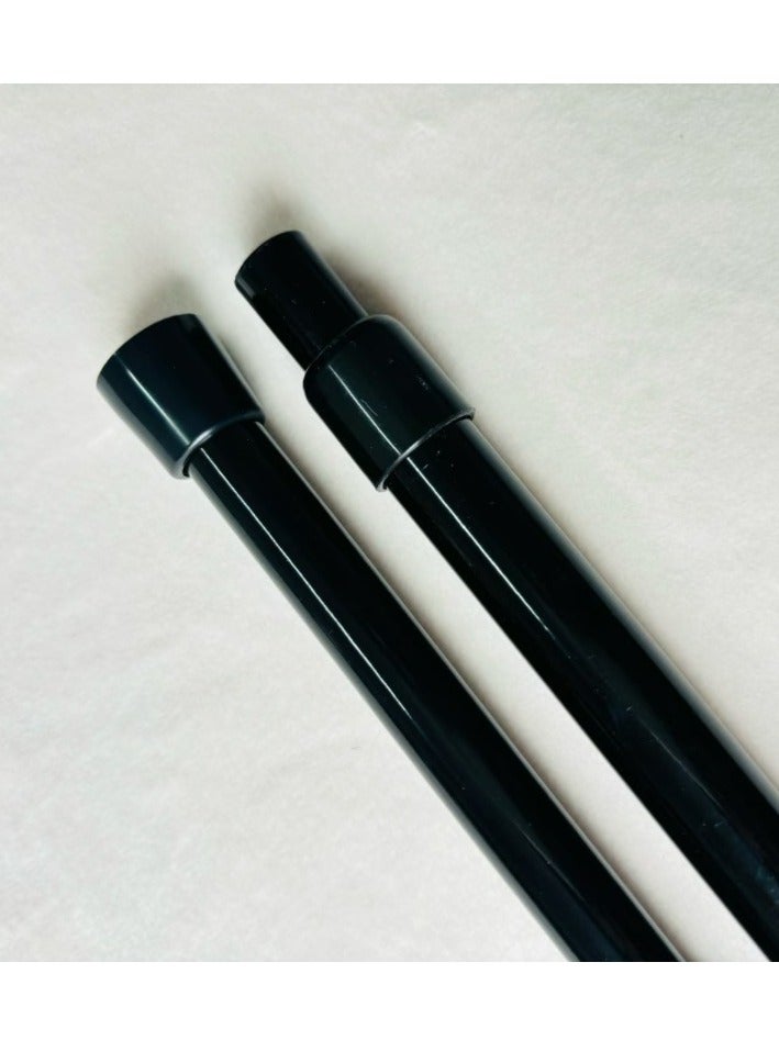 Adjustable Tension Pole 40-70cm - Black | No Drill Shower Curtain Rod & Closet Organizer | Heavy Duty Spring-Loaded Rod for Bathroom, Kitchen, Shelving - Image 1