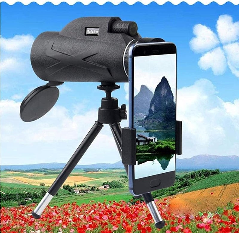 80x100 HD Monocular Telescope With Phone Adapter Tripod For Hiking Spotting Scope - Image 4