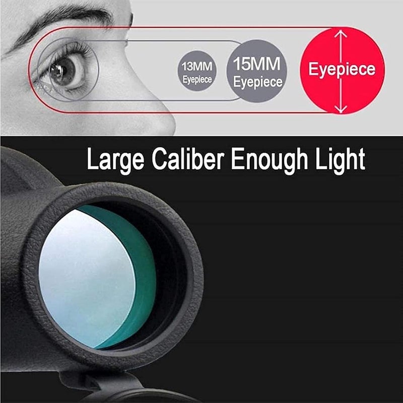 80x100 HD Monocular Telescope With Phone Adapter Tripod For Hiking Spotting Scope - Image 3