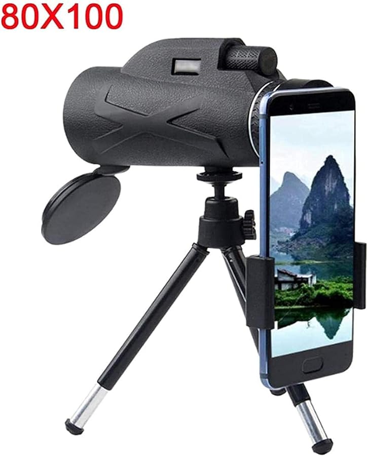 80x100 HD Monocular Telescope With Phone Adapter Tripod For Hiking Spotting Scope - Image 5