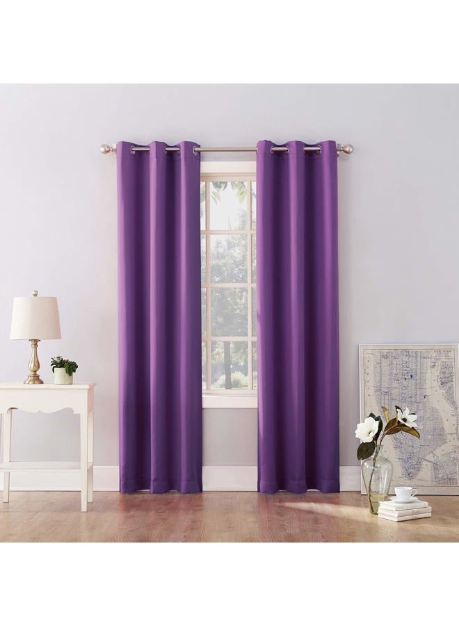 Sun Zero Riley Kids Bedroom Blackout Grommet Curtain Panel, 40" x 84", Purple - Image 4